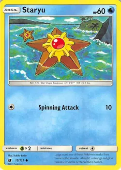 Staryu Common SM - Crimson Invasion 15/111 NM English Pokemon Card - Image 1