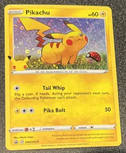 General Mills Pikachu 25th Anniversary Stamp Promo Pokemon Card SWSH039 US - Image 1