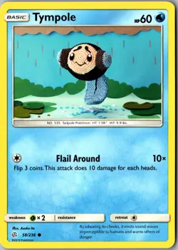 Tympole 58/236 Common SM - Cosmic Eclipse LP Pokemon Card - Image 1