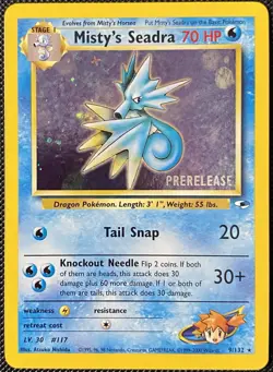 Misty's Seadra (Prerelease) 009/132 Wotc Promo Holo - Pokemon Card - Image 1