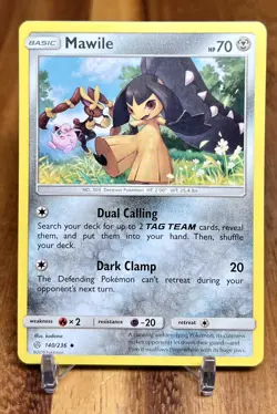 Mawile 140/236 Non Holo Uncommon Sun & Moon Cosmic Eclipse Pokemon Card NM - Image 1