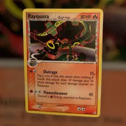 Pokemon TCG Rayquaza EX Holon Phantoms Card 26/110 Regular Delta Species LP 2006 - Image 1
