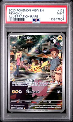 2023 POKEMON MEW EN-151 ILLUSTRATION RARE #173 PIKACHU PSA 9 - Image 1