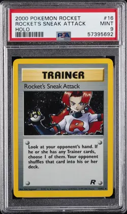 2000 POKEMON ROCKET #16 ROCKET'S SNEAK ATTACK-HOLO PSA 9 - Image 1