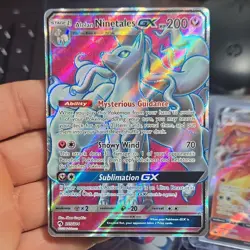 Pokemon TCG Alolan Ninetales GX 205/214 SM-Lost Thunder Ultra Rare Full Art Holo - Image 1