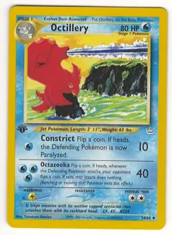 1ST EDITION POKEMON OCTILLERY 34/64 NEO REVELATION POKEMON UNCOMMON NRMINT-MINT - Image 1