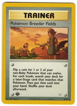 1ST ED POKEMON BREEDER FIELDS UNCOMMON 62/64 NEO REVELATION POKEMON NRMINT-MINT - Image 1