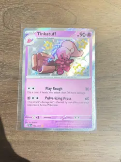 Tinkatuff 166/091 Shiny Rare SV: Paldean Fates Holo Pokemon TCG NM/MT Nintendo - Image 1