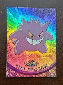 MP! RAINBOW Holo Foil Topps Pokemon #94 Gengar Blue Label Series 2 TV Animation - Image 1