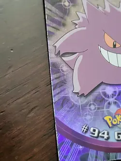 MP! RAINBOW Holo Foil Topps Pokemon #94 Gengar Blue Label Series 2 TV Animation - Image 3