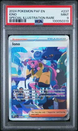 LUCKY PSA 9 Iono 237/091 POKEMON SV: Paldean Fates **ART** - Image 1
