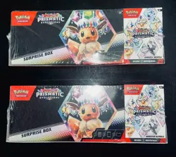 Pokemon Prismatic Evolutions Surprise Box + Booster Bundle Sams Club Sealed x2 - Image 1