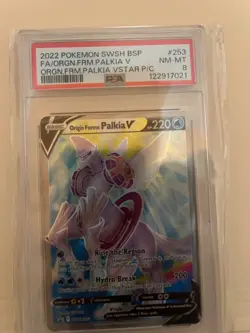POKEMON 2022 Promo Full Art ORIGIN FORME PALKIA V Vstar Coll SWSH253 PSA 8 RARE - Image 1