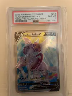 POKEMON 2022 Promo Full Art ORIGIN FORME PALKIA V Vstar Coll SWSH253 PSA 8 RARE - Image 2