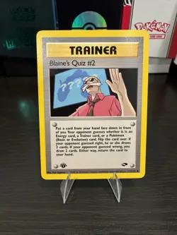 Blaine’s Quiz #2 111/132 1st Edition Gym Challenge Trainer NM - SHIPS FAST 🔥💨 - Image 1