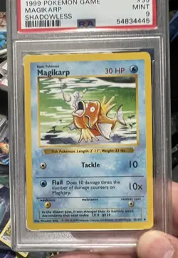 1999 POKEMON BASE SET SHADOWLESS #35 MAGIKARP PSA 9 - Image 1