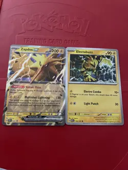 Zapdos ex 049 And Electabuzz ( Cosmos Holo ) Scarlet & Violet Promo Cards Holo - Image 1