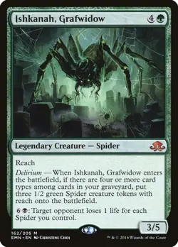 MTG x1 ISHKANAH, GRAFWIDOW 1x NM Eldritch Moon EMN w/ x3 Spider Tokens EDH Magic - Image 1