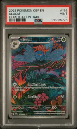 2023 POKEMON OBF EN-OBSIDIAN FLAMES ILLUSTRATION RARE #198 GLOOM PSA 9 - Image 1