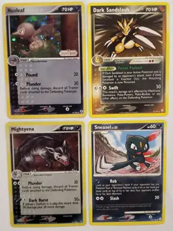 Lot Of 4 Holo Nuzleaf Legend Maker 41/92 Dark Sandslash 18/109 Mightyena Pokemon - Image 1