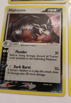 Lot Of 4 Holo Nuzleaf Legend Maker 41/92 Dark Sandslash 18/109 Mightyena Pokemon - Image 4