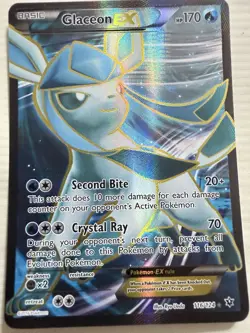 Pokemon TCG Fates Collide Ultra Rare Full Art Holo Glaceon Ex 116/124 Near Mint - Image 1