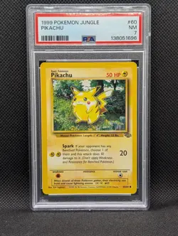 1999 Pokemon Jungle Pikachu Card 60/64 - PSA 7 - Image 1