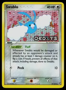 Pokemon Card - Swablu Deoxys 79/107 Common Reverse Holo Stamped - Image 1