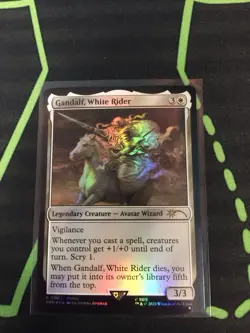 MTG Magic The Gathering Gandalf, White Rider Foil Promo LOTR Commander - Image 1