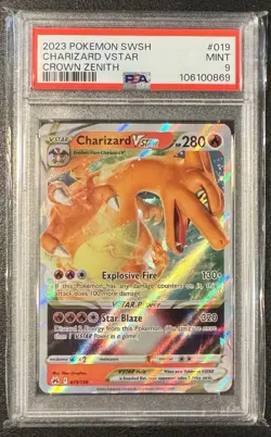 2023 POKEMON SWORD & SHIELD CROWN ZENITH #019 CHARIZARD VSTAR PSA 9 - Image 1