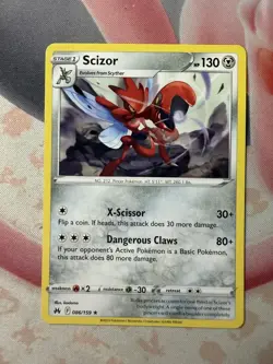 Scizor Rare Crown Zenith 086/159 NM English Pokemon Card - Image 1
