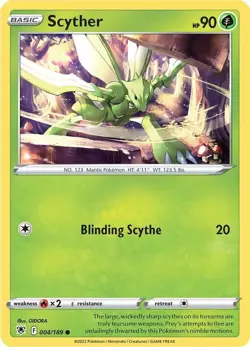 Scyther (004) SWSH10: Astral Radiance 004/189 NM English Pokemon Card - Image 1