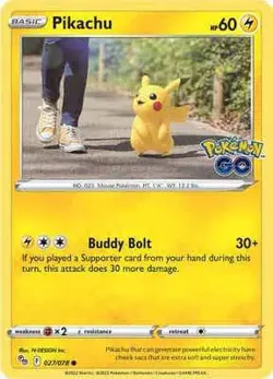Pikachu (27) Pokemon GO 027/078 NM English Pokemon Card - Image 1