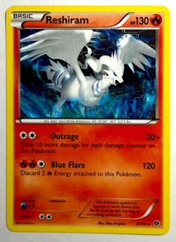 Pokemon TCG, Reshiram 21/99 Non Holo Rare Next Destinies, Near Mint - Image 1