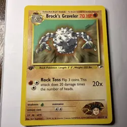 Pokemon Card - Brock's Graveler Gym Heroes 40/132 Uncommon 1st Edition - Image 1