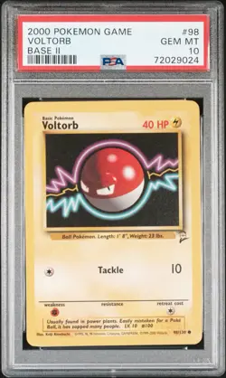 PSA 10 Gem Mint 2000 Pokemon Game Voltorb Base Set II - Image 1