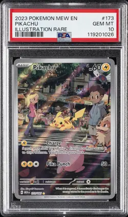 2023 POKEMON MEW EN-151 ILLUSTRATION RARE #173 PIKACHU PSA 10 - Image 1