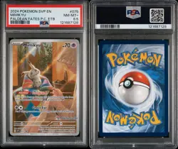 2024 Pokemon Mimikyu #075 PF ETB Pokemon Center Stamp Promo PSA 8.5 POP 4 - Image 3