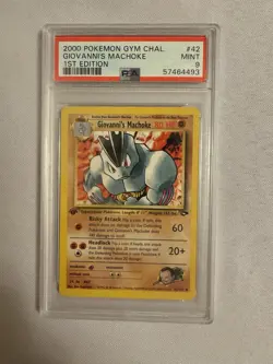 2000 Pokemon - 1st Edition Giovanni’s Machoke - Gym Challenge 42/132 PSA 9 Mint! - Image 1