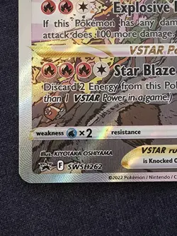 Pokemon TCG Charizard v Star SWSH262 Black Star Promo Card Near Mint Condition - Image 5