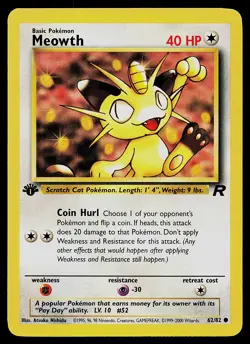 Pokemon Card - Meowth Team Rocket 62/82 Common 1st Edition - Image 1