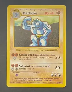 Pokemon Card Machoke 34/102 Base Set Shadowless - Near Mint - Image 1