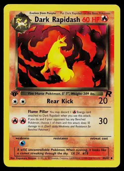 Pokemon Card - Dark Rapidash Team Rocket 44/82 Uncommon 1st Edition - Image 1
