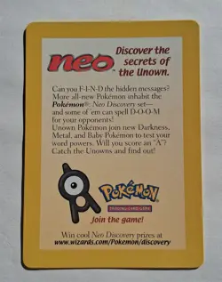 Pokemon - Neo League Pichu Promo 2001 Insert Card - NM - Image 1