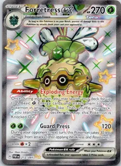 Forretress ex SV: Paldean Fates 212/091 Pokemon TCG Card Shiny Ultra Rare NM - Image 1