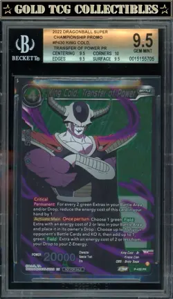 BGS 9.5 ⭐ King Cold 2022 Championship Promo Card Super DBS DBZ Z Heroes - Image 1