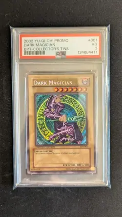 YUGIOH! Dark Magician 2002 Collector's Tin BPT-001 - PSA 4 - Image 1