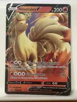 Ninetales V 026/192 2020 Rebel Clash Pokemon Card TCG Ultra Rare Full Art LP - Image 1