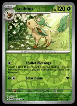 LEAFEON - 005/131 Rare Prismatic Evolutions Pokemon Reverse Holo NM - Image 1