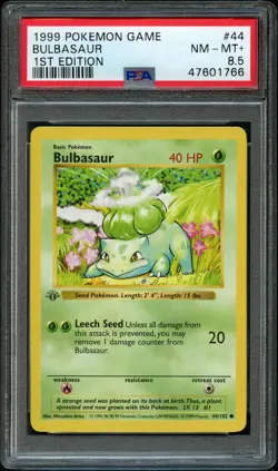 Pokemon Bulbasaur Base Set Shadowless 1st Edition #44 PSA 8.5 Near Mint - Image 1